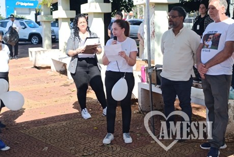 A AMESFI esteve presente na caminhada realizada no dia 22 de julho ao meio-dia contra o Feminicídio.